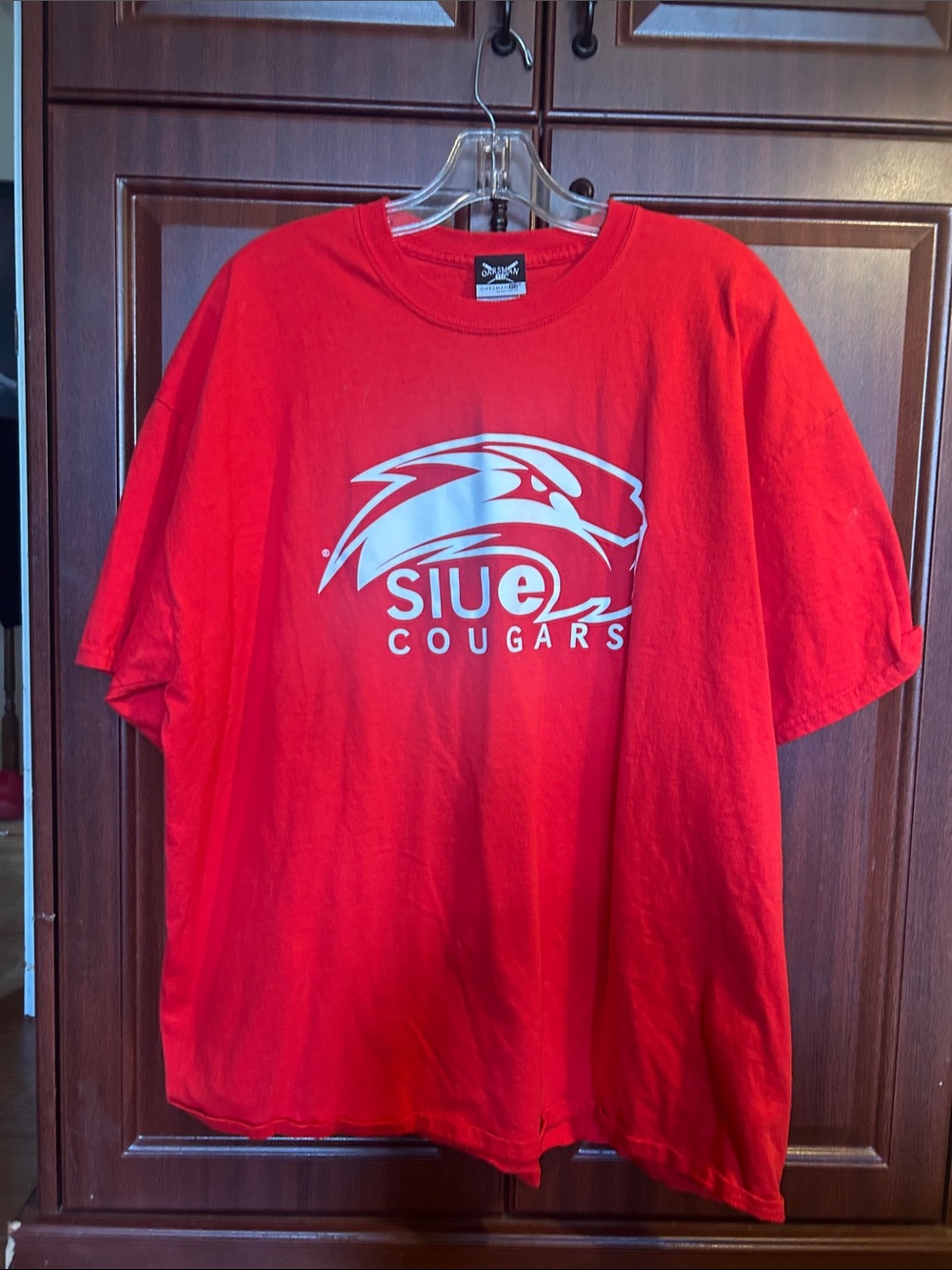 SIUE Cougars Red Short Sleeve Men's Graphic Tee